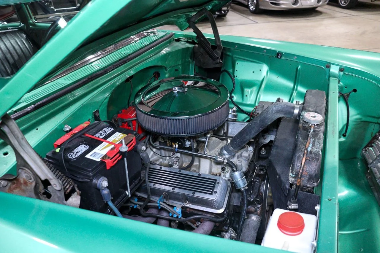 Engine bay of the 1956 Chevrolet Bel Air