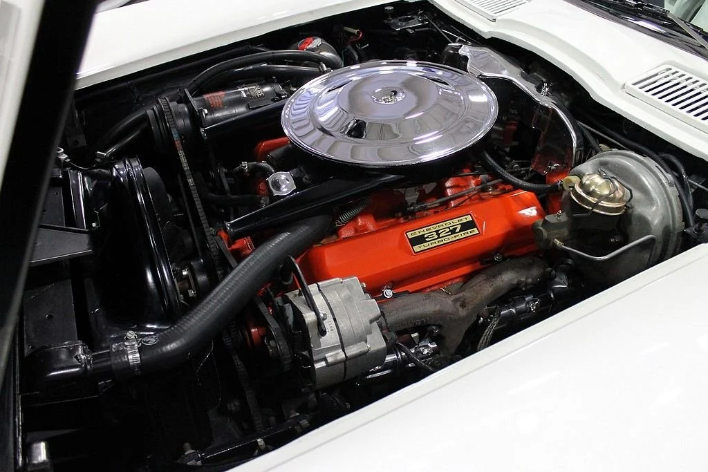 Engine bay of the 1964 Chevrolet Corvette LT-1