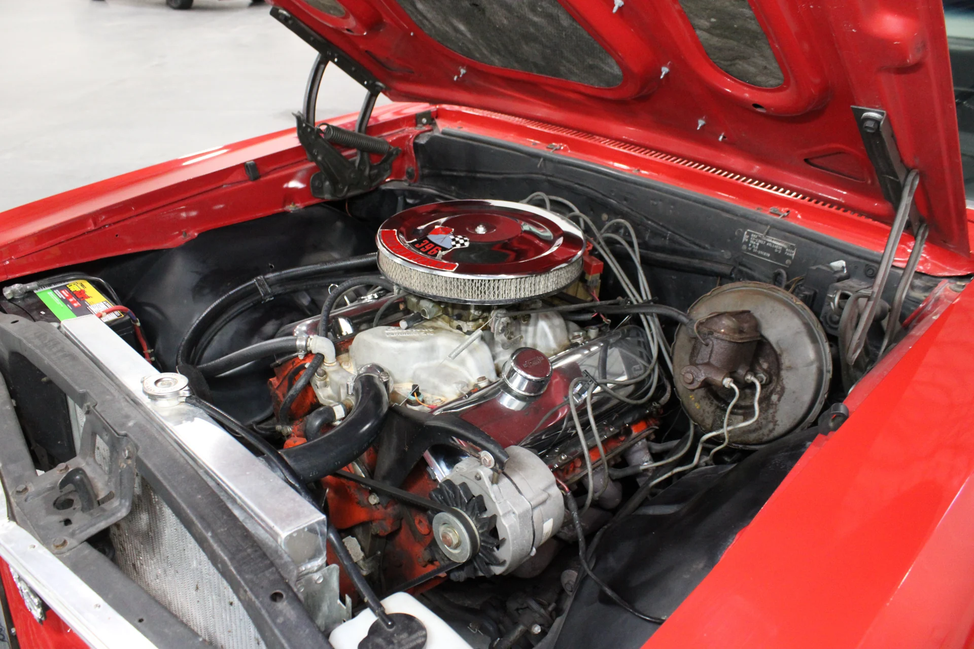 Engine bay of the 1967 Chevrolet Chevelle SS