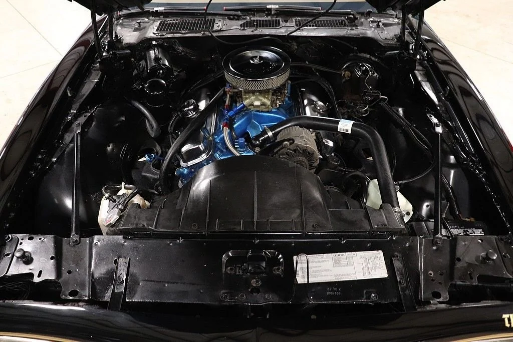 Engine bay of the 1979 Pontiac Trans Am Firebird